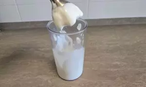 latte e olio di semi frullati