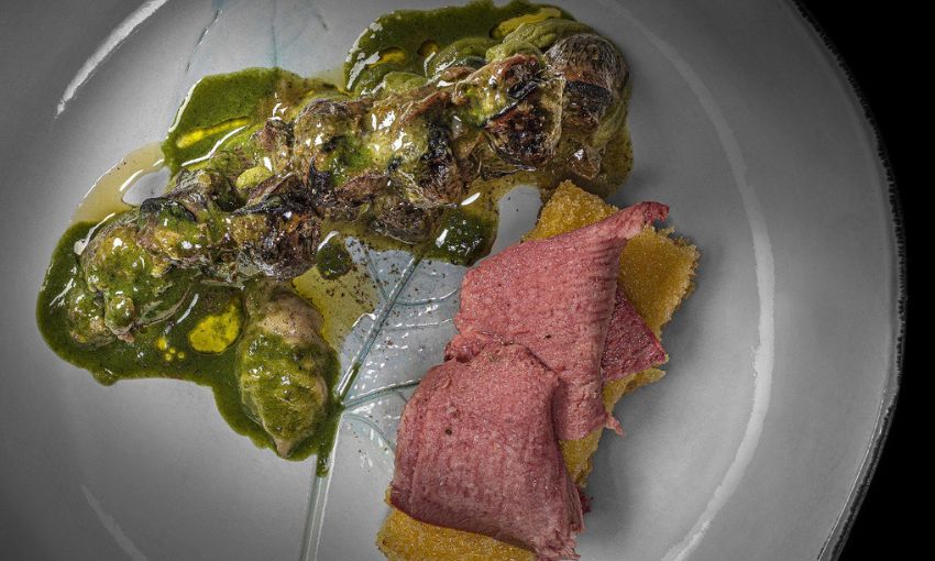 piatto del ristorante Le Calandre dei fratelli Alajmo
