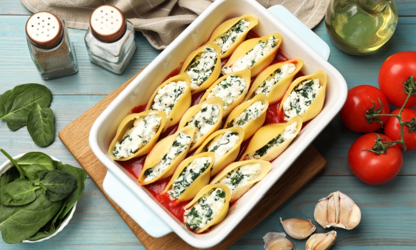 conchiglioni di ricotta e spinaci